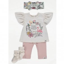 GX492: Baby Girls Animal Planet 4 Piece Outfit (0-24 Months)